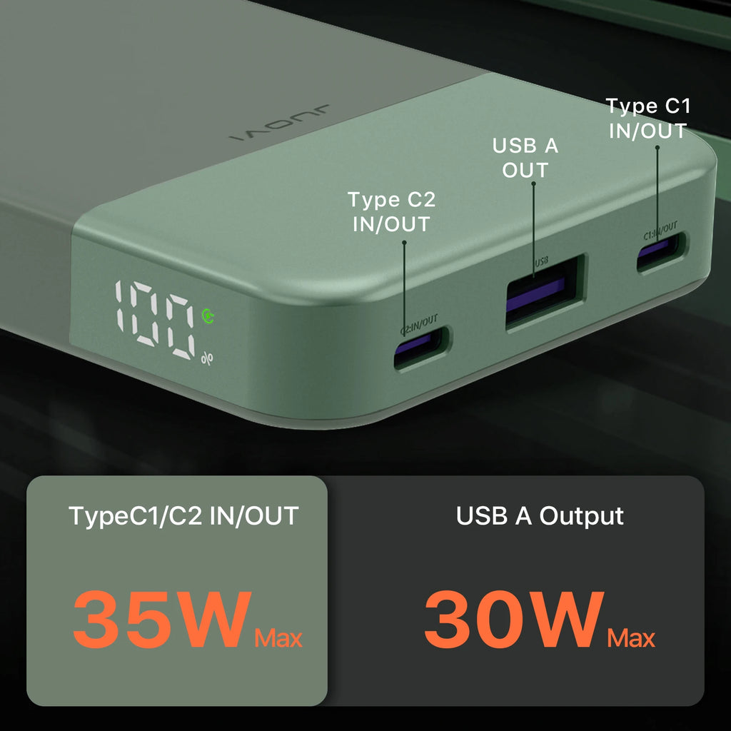 10000mAh 35W Business Power Bank | 5x Phone Charges | LED Display | 24H Support